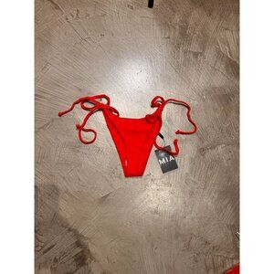 MAI MIA TIE-UP TIE-SIDE TANKINI BIKINI BOTTOM WOMEN'S SEXY RED LARGE NWT